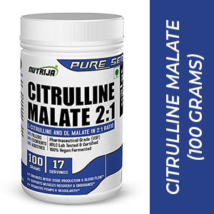 NutriJa Citrulline Malate 2:1 Powder 100g | 6g Per Serving | Pure Pre-Workout Blend for Pump and Endurance Support | 17 Servings