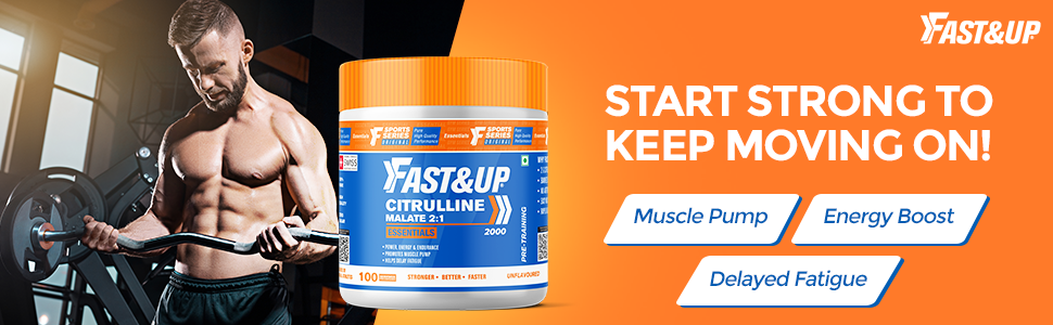 Fast&Up Citrulline (100 Servings) Citrulline Malate to Enhance Muscle Pump, Sustain Longer Workouts & Boost Recovery (Unflavored,Pack of 200 gm Powder)