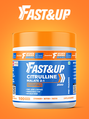 Fast&Up Citrulline (100 Servings) Citrulline Malate to Enhance Muscle Pump, Sustain Longer Workouts & Boost Recovery (Unflavored,Pack of 200 gm Powder)