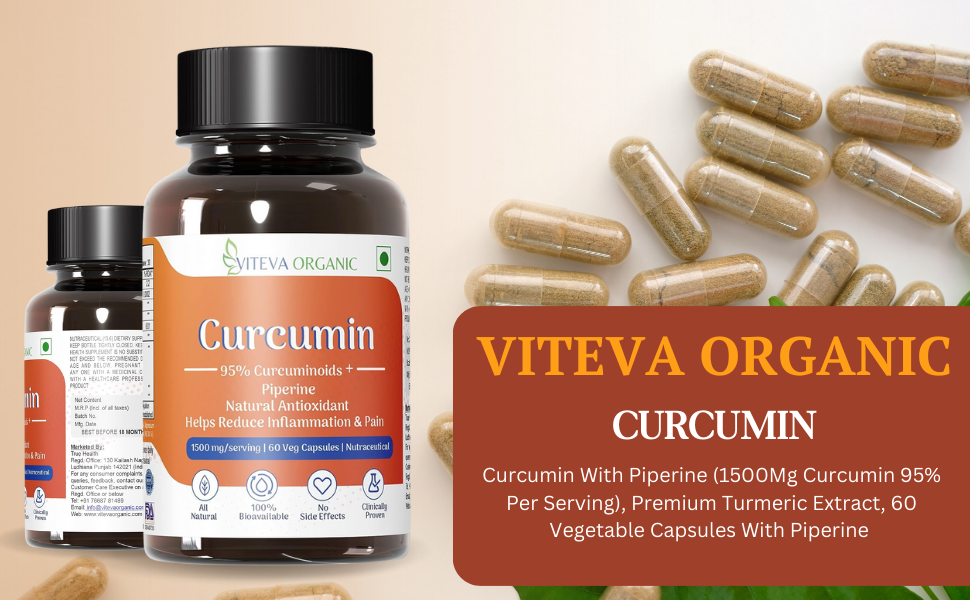 Curcumin Capsules - 1500mg Curcumin95% with Piperine 30 Veg Capsules - Turmeric Extract Supplement for Pain Relief & Inflammation Reduction - Premium Curcumin Anti-Inflammatory Formula
