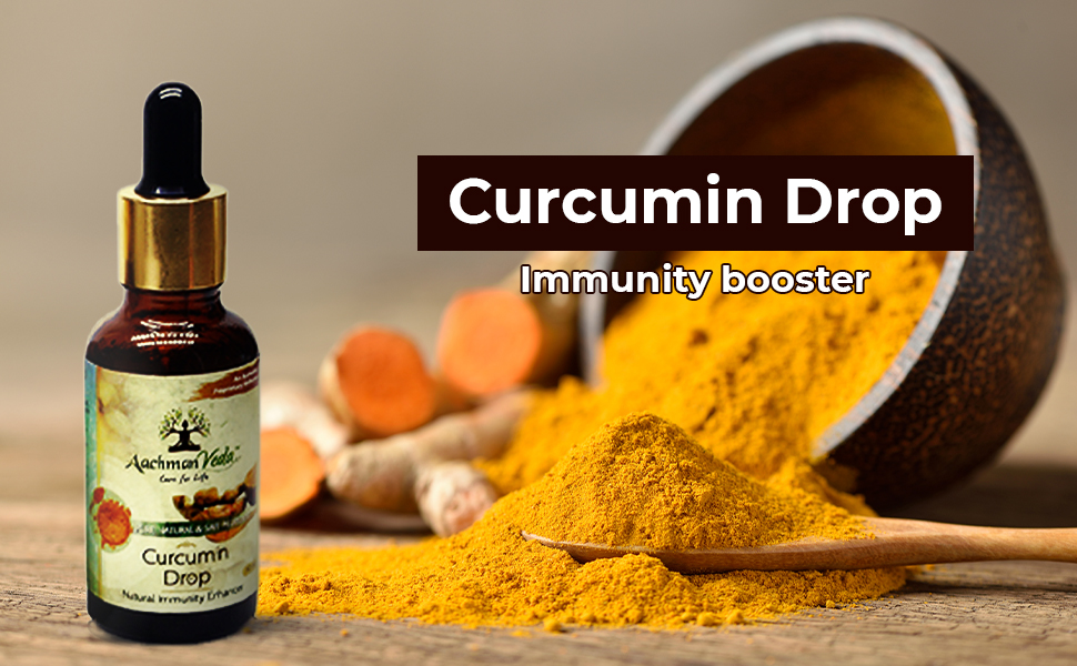 Aachman Veda Curcumin Haldi Drops Pack of 2 | Turmeric Immunity Booster | Anti-Inflammatory Ayurvedic Supplement (30ml Each)