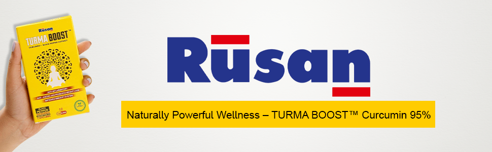 Rusan TURMA BOOST Curcumin 95% 400mg + Black Pepper Extract | 50 Capsules | Immunity & Joint Care | Anti-Inflammatory Support