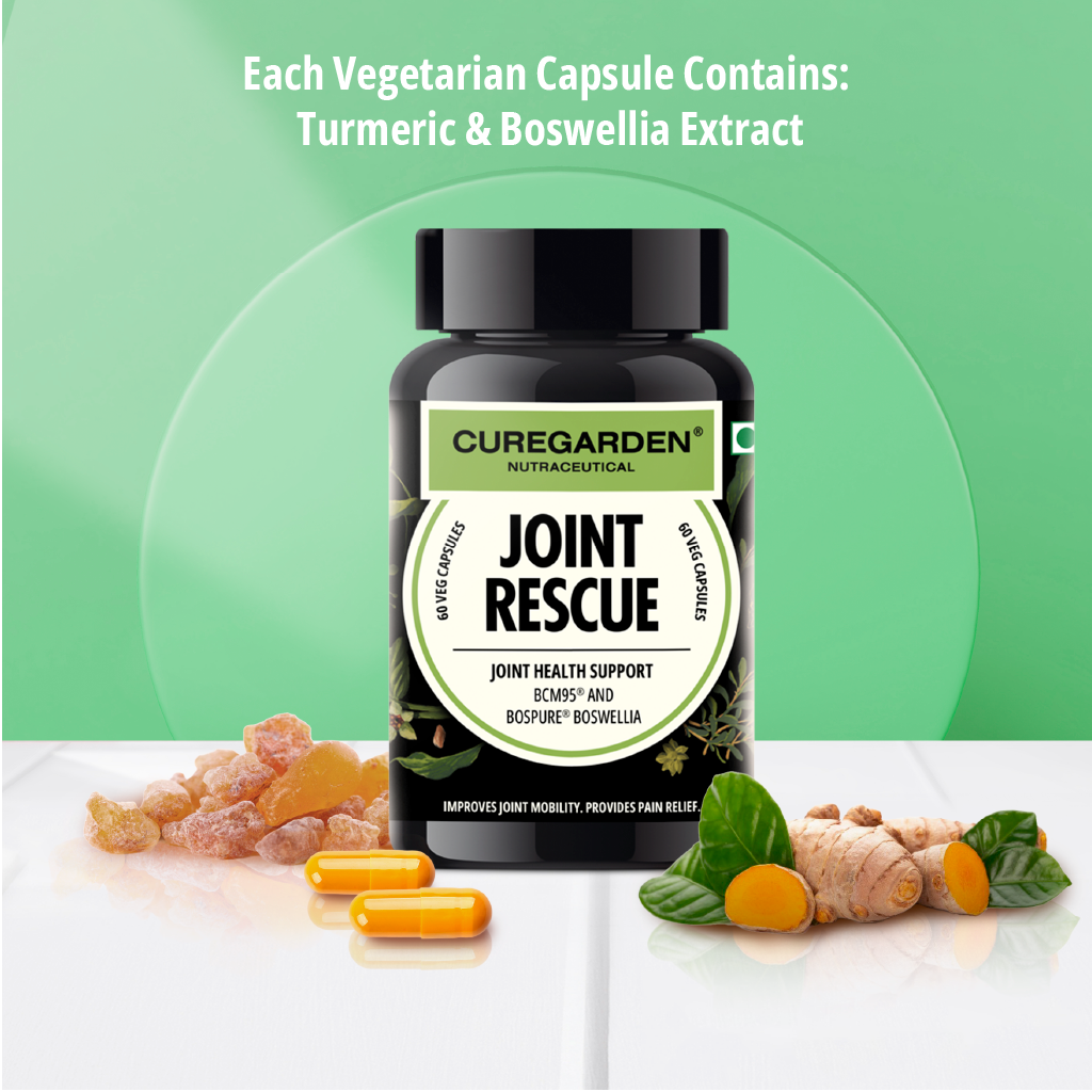 Curegarden Joint Rescue Curcumin & Boswellia Joint Pain Support,30 Capsules