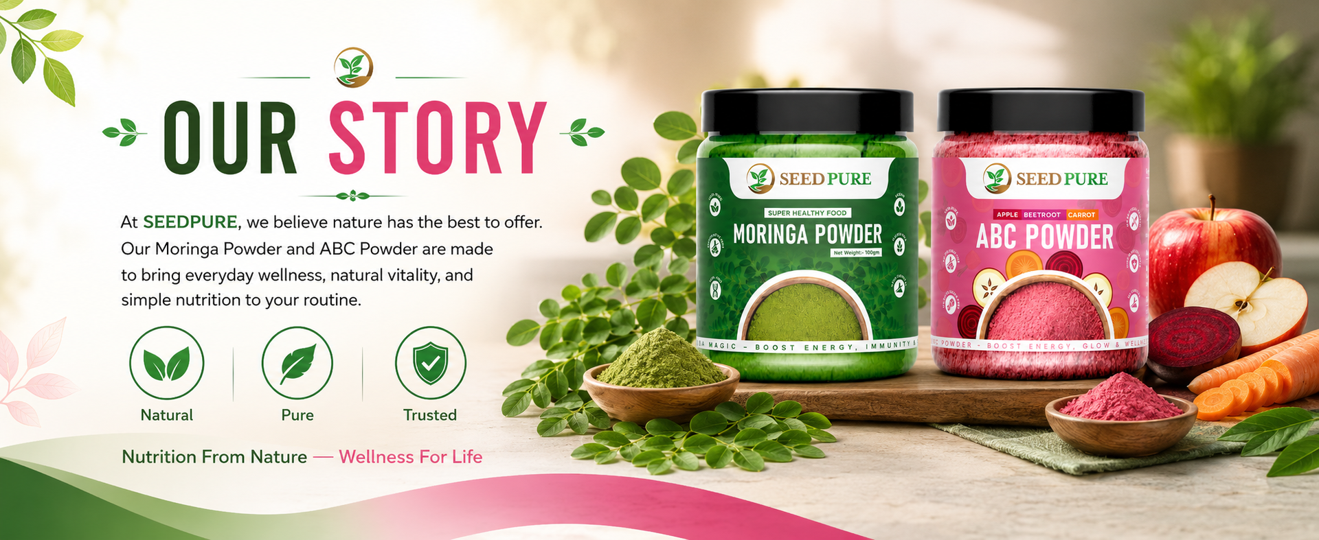 SEEDPURE ABC & Moringa Malt Health Drink Mix 200g
