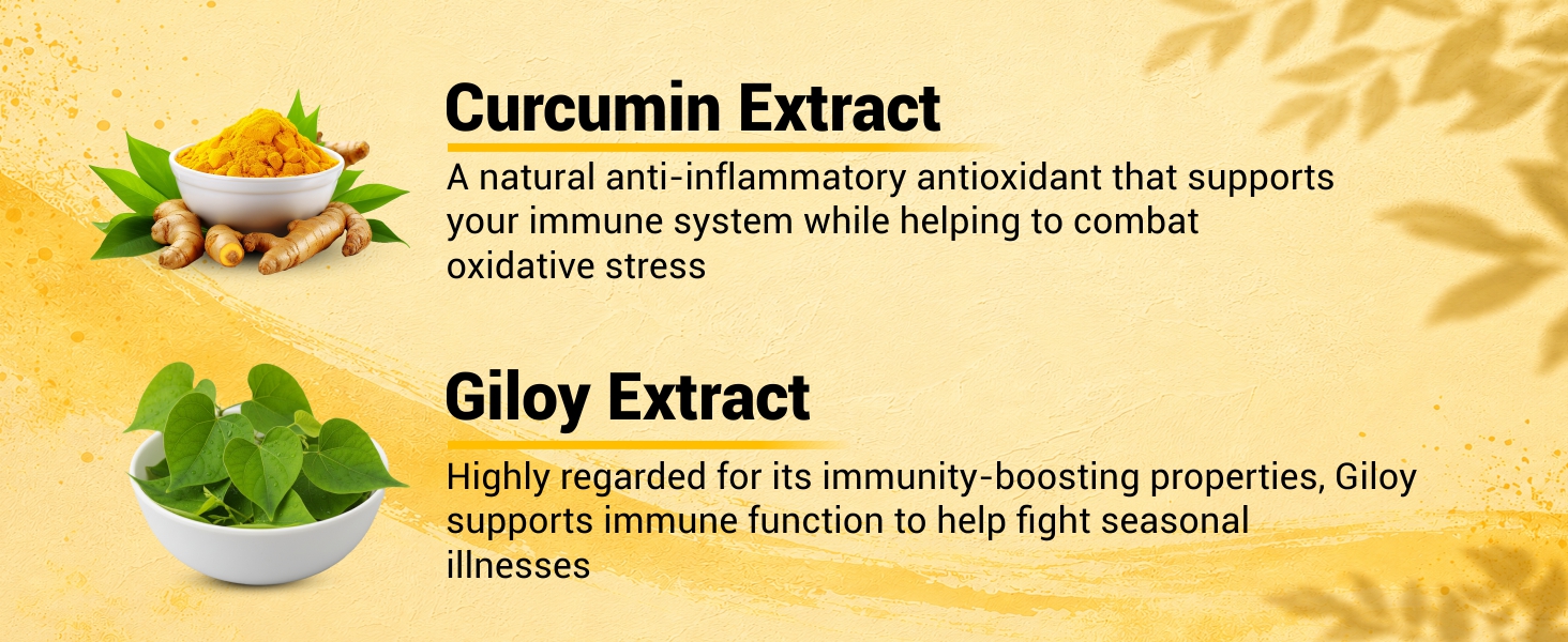 NutraStore Immunity Booster for Men & Women | Curcumin, Giloy, Amla, Moringa, Ginger, Orange & Piperine | Daily Health Supplement | 60 Capsules
