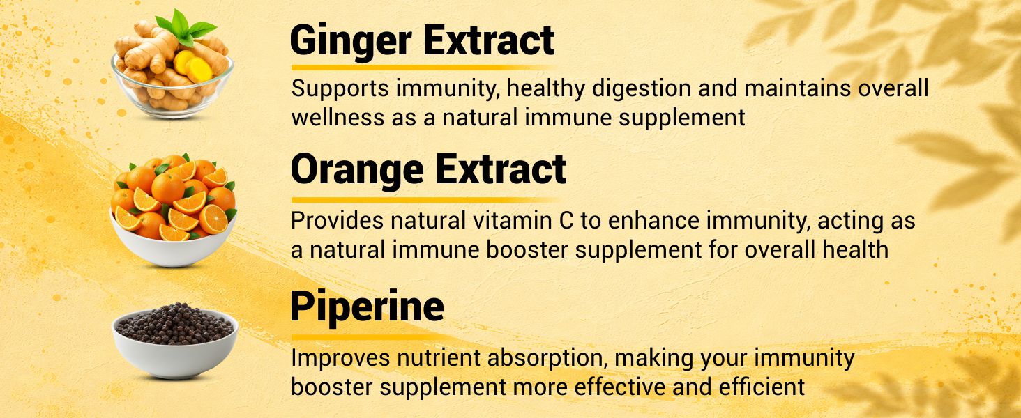 NutraStore Immunity Booster for Men & Women | Curcumin, Giloy, Amla, Moringa, Ginger, Orange & Piperine | Daily Health Supplement | 60 Capsules