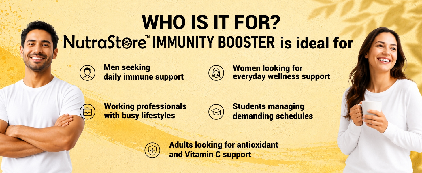 NutraStore Immunity Booster for Men & Women | Curcumin, Giloy, Amla, Moringa, Ginger, Orange & Piperine | Daily Health Supplement | 60 Capsules
