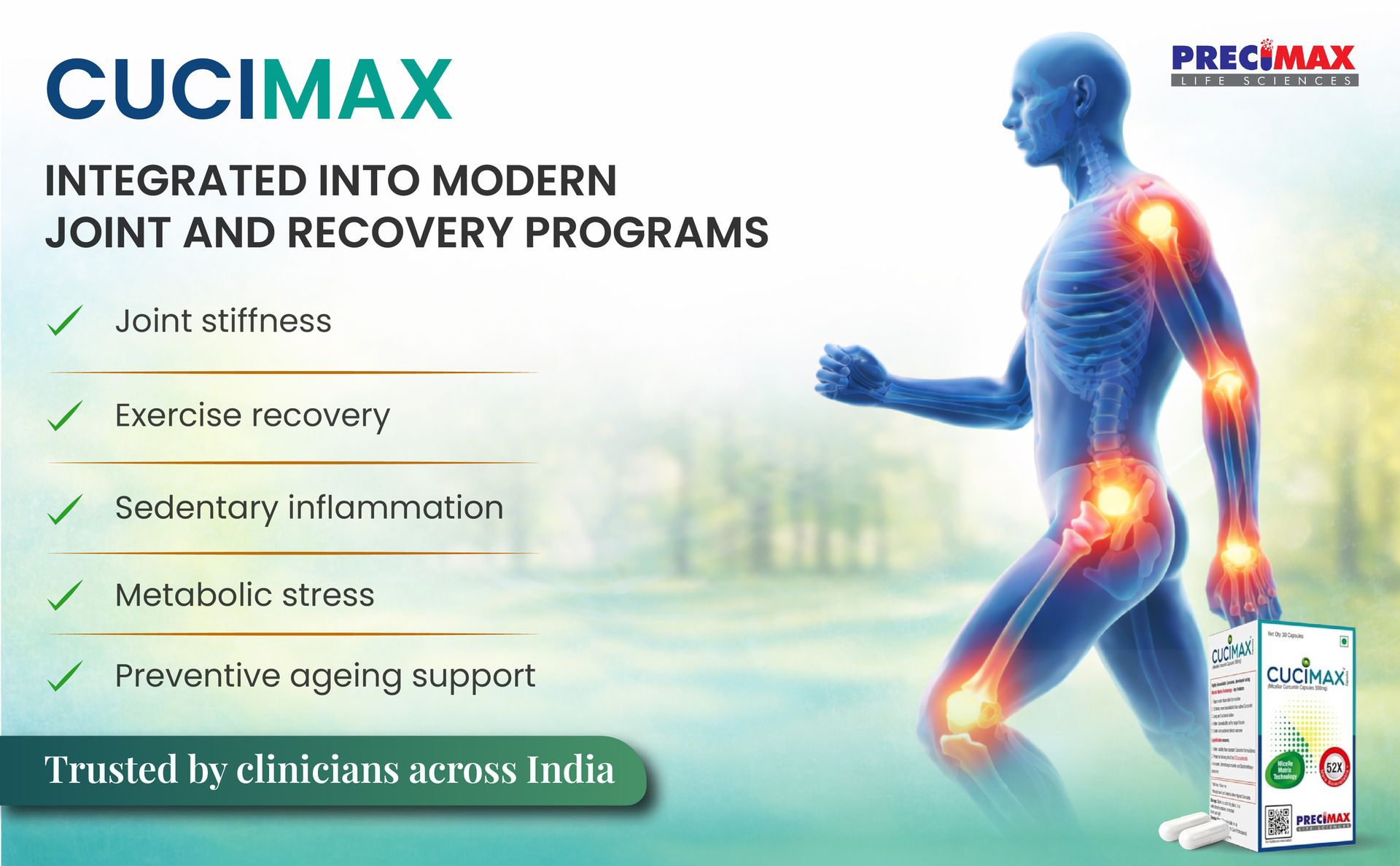 CUCIMAX Micellar Curcumin Capsules 500 mg | 52X More Bioavailable Nano Curcumin | Anti-Inflammatory & Antioxidant Supplement | Supports Joint, Brain & Immune Health | 30 Capsules (15x2)