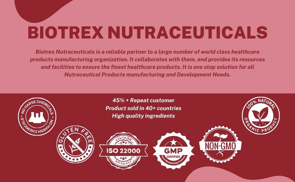 Biotrex Nutraceuticals High Bioavailabilty Coq10 200mg With 95% Purity Piperine 5mg (Coenzyme Q10) - 60 Vegetarian Capsules