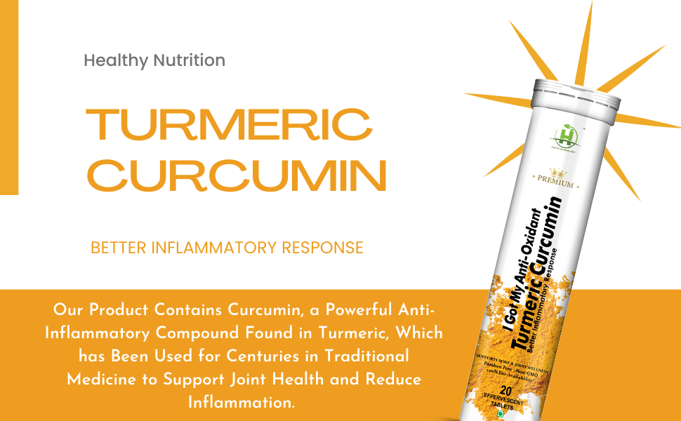 Healthy Nutrition - Just for the Health of it Curcumin Support Bone & Joint Veg 20 Effervescent Tablets