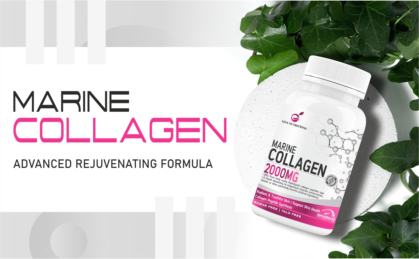 Marine Collagen for Skin Hair Supplement for Men Women with Hyaluronic Acid (99% Supplements) Biotin & Vitamin C, B12, Collagen Protein Peptide Builder-60 Tablets