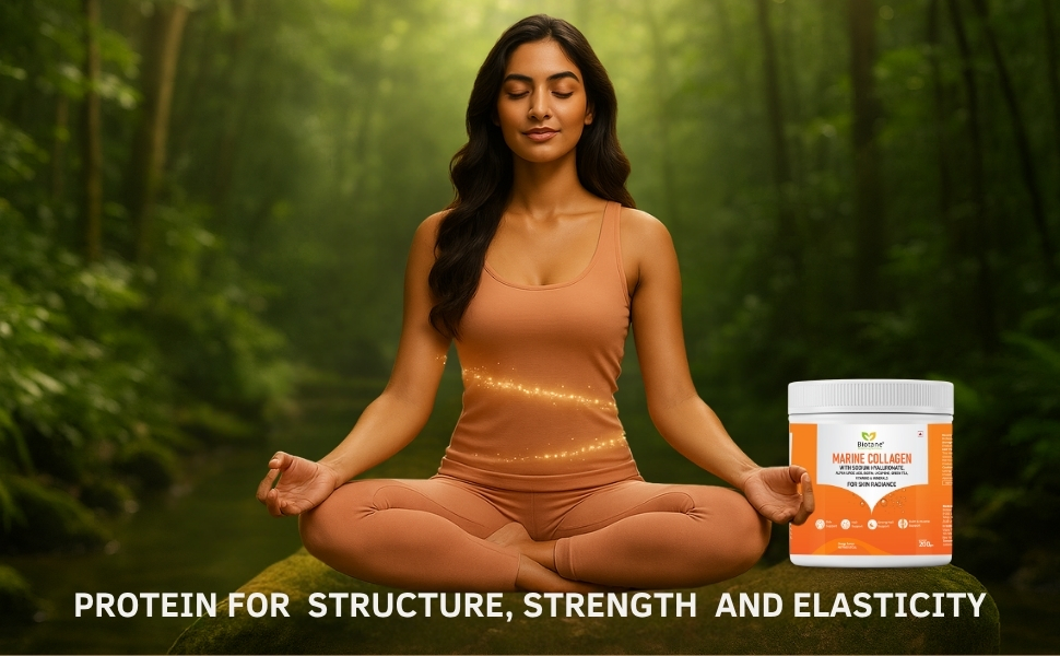 Biotane Marine Collagen Powder | Manufactured in Technical Collaboration with Vitane Pharma USA I Skin Radiance, Anti-Aging, Bone and Joint Support | Orange Flavour (200 gm Pack)