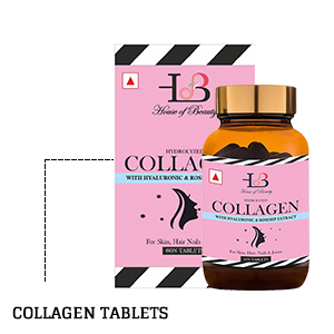 HOUSE OF BEAUTY Collagen Supplement Tablets With Hyaluronic & Rosehip Nutraceutical For Skin, Hair & Nails - 60 Tablets, 200 g (Pack of 1)