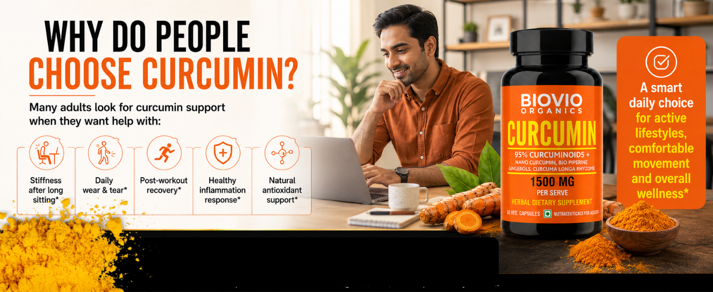 Biovio Curcumin Capsules with BioPiPerine & Gingerols, 60 Capsules