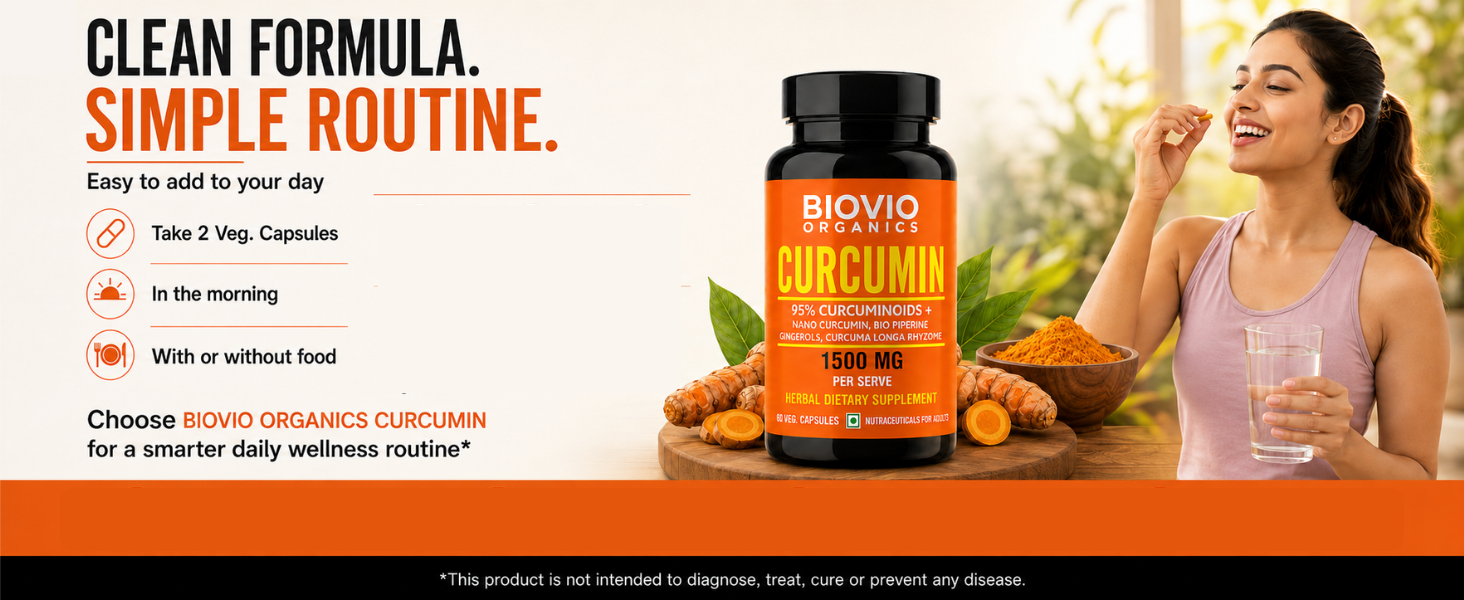 Biovio Curcumin Capsules with BioPiPerine & Gingerols, 60 Capsules