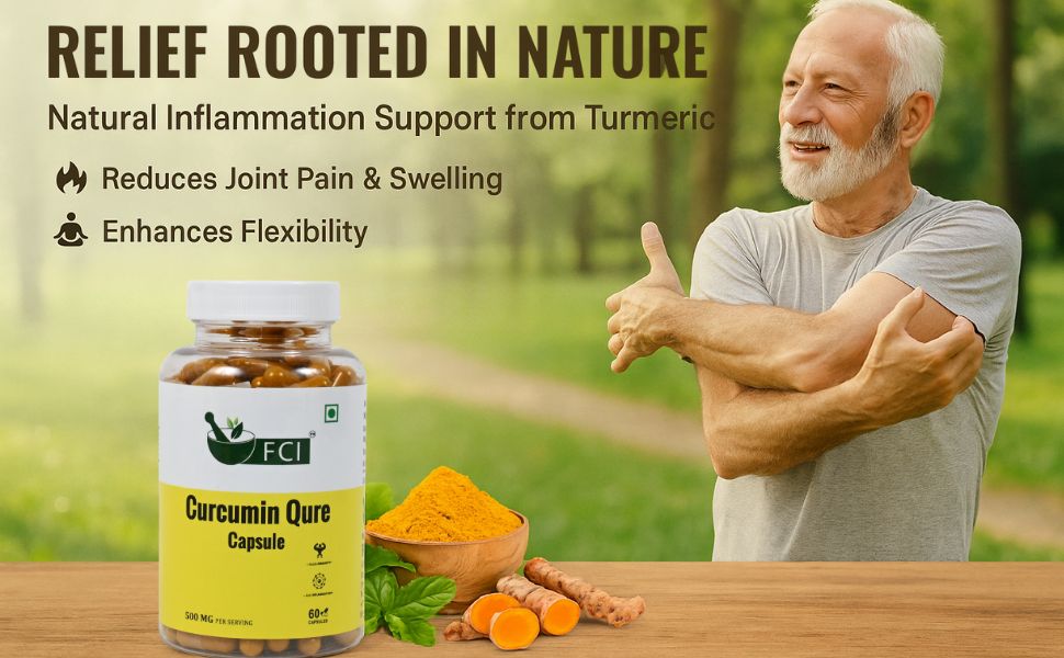 Curcumin Qure 500mg Capsules (Haldi with Black Pepper) Premium Turmeric Extract with Enhanced Bioavailability for Joint & Immune Support 60 Capsules