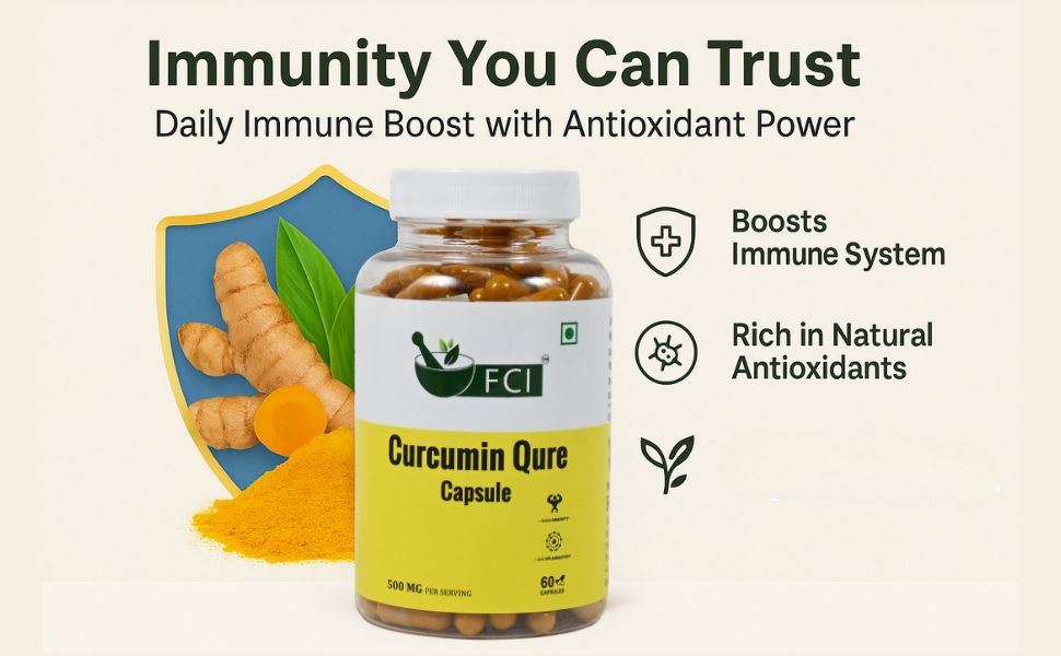 Curcumin Qure 500mg Capsules (Haldi with Black Pepper) Premium Turmeric Extract with Enhanced Bioavailability for Joint & Immune Support 60 Capsules