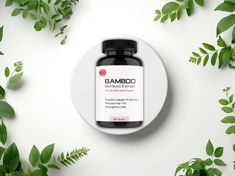 VitaminHaat Bamboo Extract 600 mg | Hair, Skin & Nails Health Support | Promotes Collagen Production | Reduces Hair Fall | Strengthens Nails | 60 Capsules