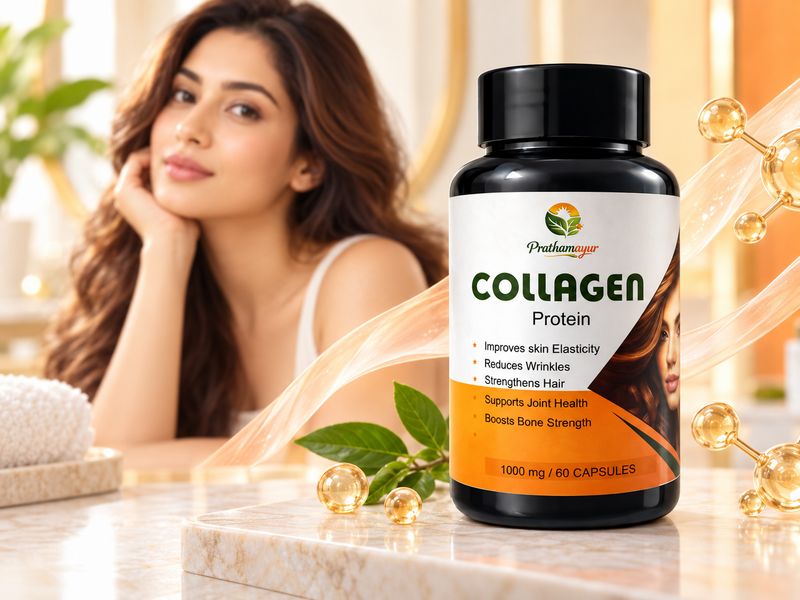 Collagen Protein Capsules 1000 mg for Men & Women | Amino Acid Blend with Glycine, Proline, Hydroxyproline & Vitamin C | Skin, Hair, Joint & Bone Nutrition | 60 Capsules
