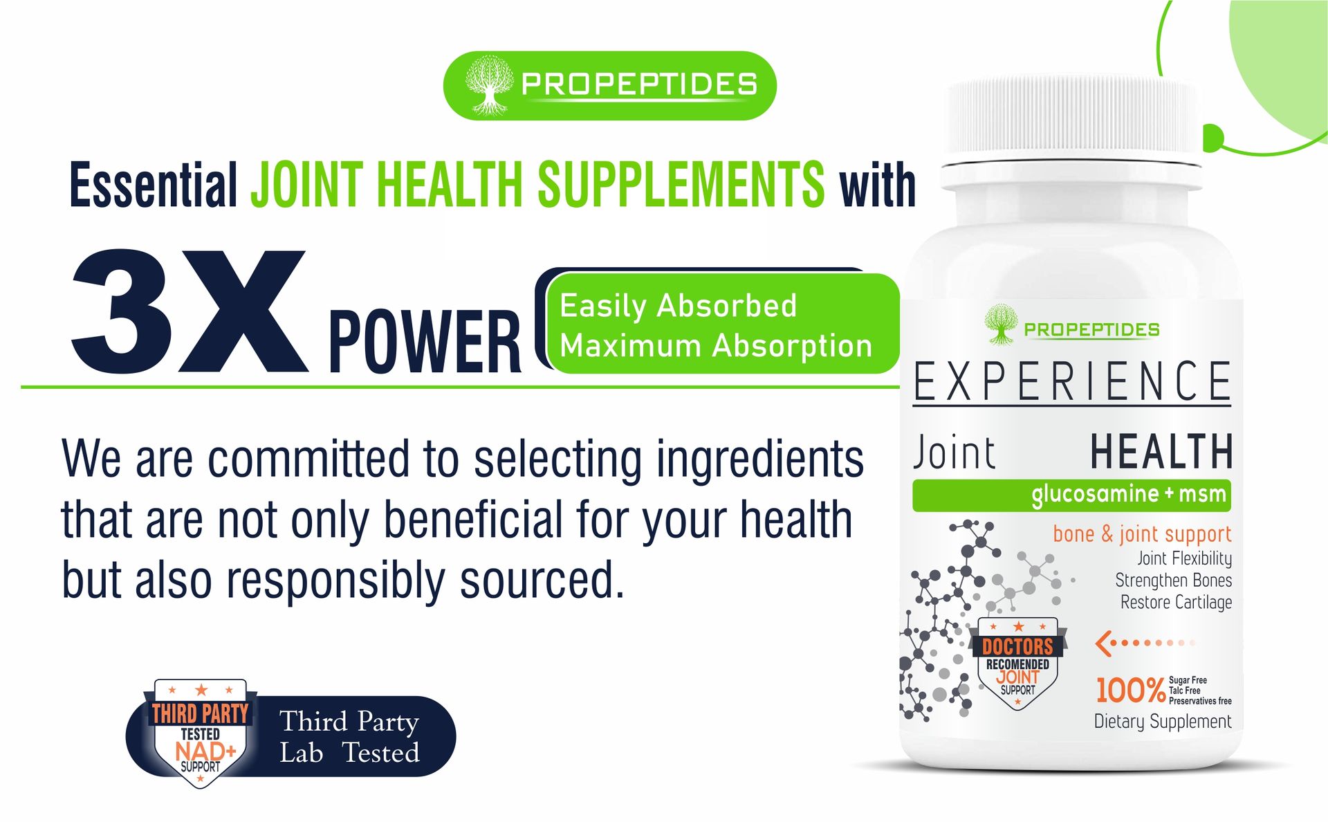 Joint Support Supplement with Glucosamine, Chondroitin, MSM, Boswellia, Collagen Type 2, Hyaluronic Acid & Vitamin D3 | Tablets for Bone & Joint Health, ((COUNT)) Tablets