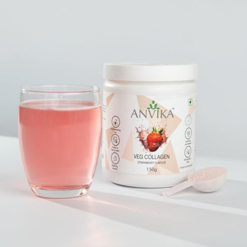 Veg Collagen Powder | Plant-Based Collagen Builder for Hair, Skin & Nails | Strawberry Flavor | 150g | Supports Skin Elasticity | Hair Growth & Joint Health