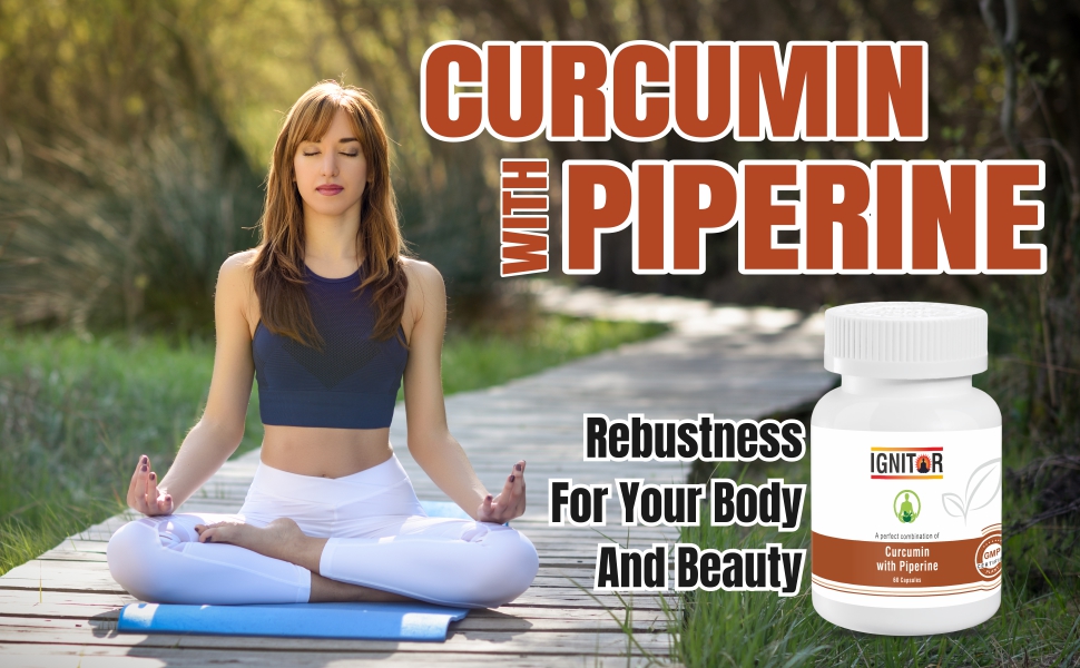 IGNITOR Curcumin with Piperine Capsules Antiinflamatory Supplements Antioxidant Capsules For Men Women 60 Capsules