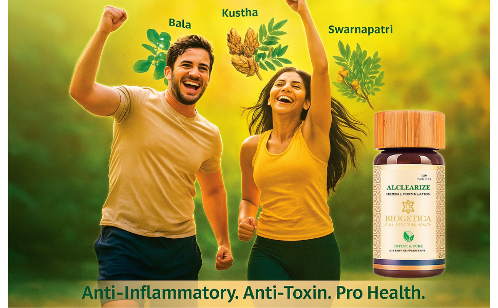 Biogetica Alclearize Neem Herbal Supplement, Ayurvedic Formulation for Immunity & Skin Wellness, Vegan & Non-GMO, 120 Veg Tablets