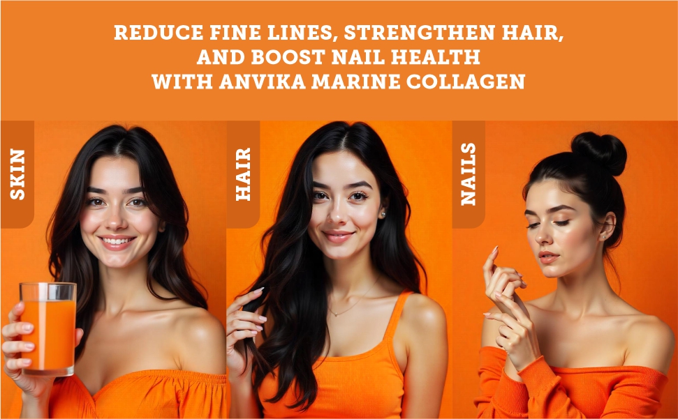 Marine Collagen Hydrolyzed Japanese Peptides, Anti-Aging Formula, Orange Flavor, No Fishy Aftertaste, 4.25g Collagen Per Scoop, Sugar-Free, Supports Radiant Skin and Nail Strength (Pack Of 2)