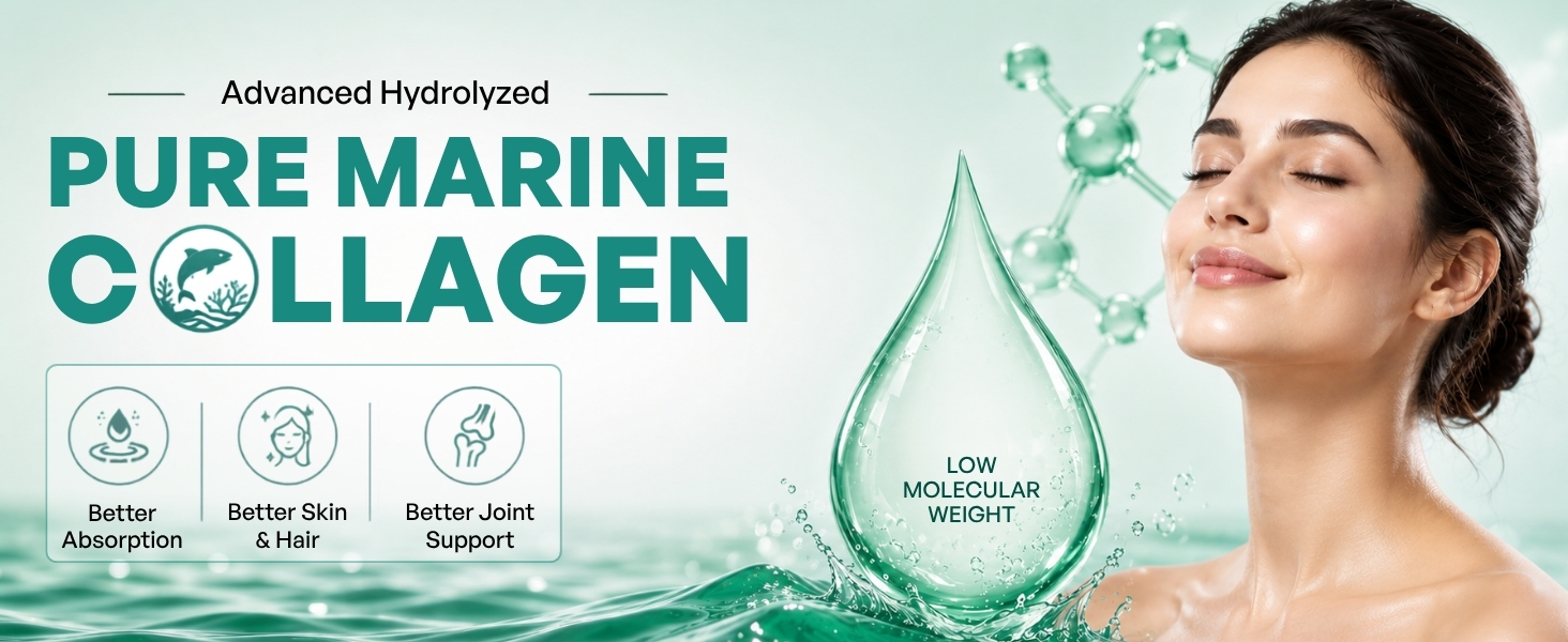 Ethniq Japanese Marine Collagen Peptides Powder, Hydrolyzed Type I, 450g