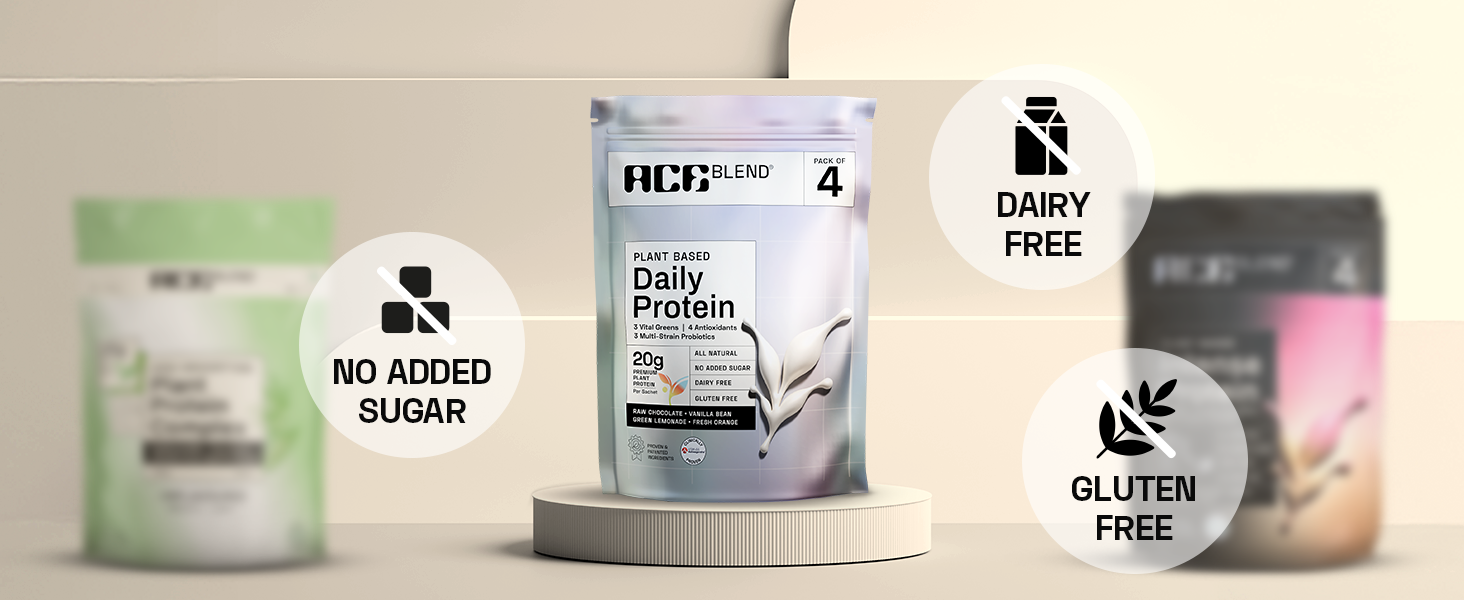 Ace Blend Daily 20G Plant Protein (30 Servings) | Pea & Brown Rice Isolate | 3 Vital Greens 4 Antioxidants 3 Probiotics | Boosts Strength, Recovery & Fat Loss | Men & Women | Raw Chocolate, 990g