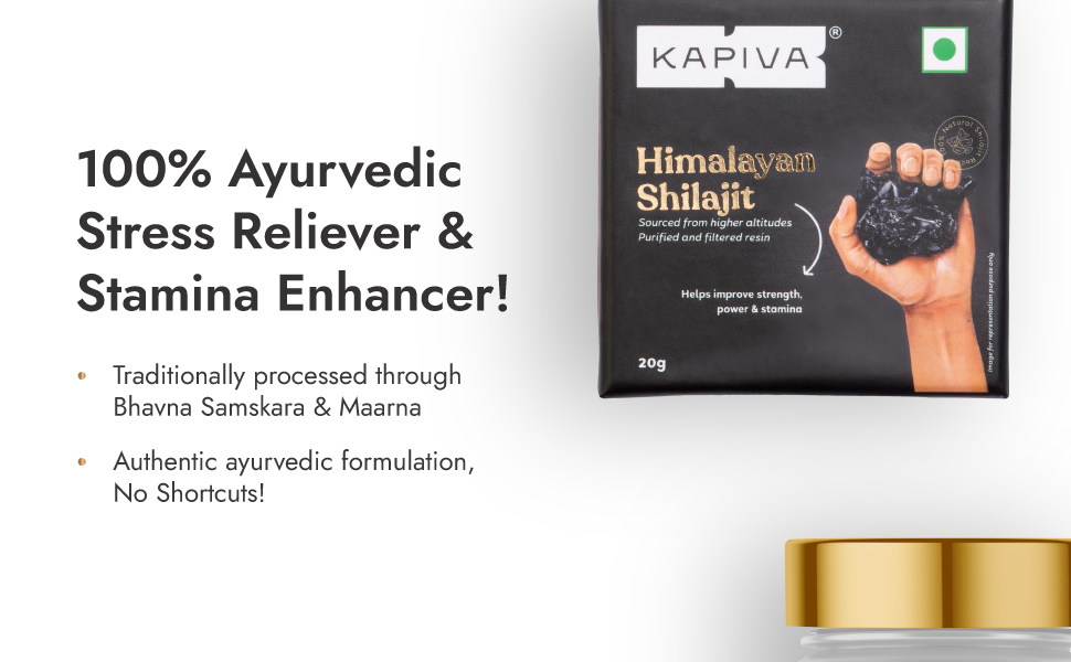 Kapiva Himalayan Shilajit + Ashwagandha Gold|Boost Stamina&De-Stress|Natural&Ayurvedic,Tablet
