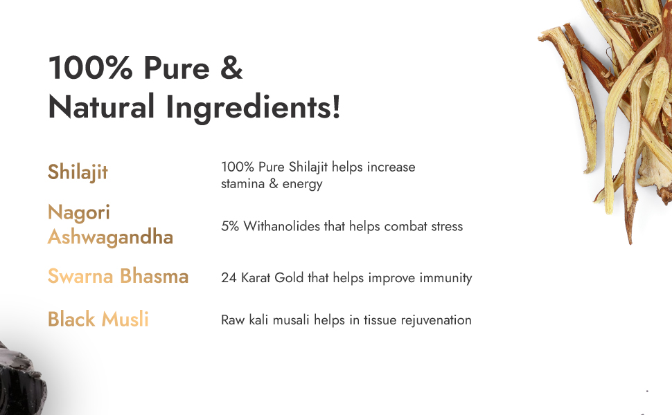 Kapiva Himalayan Shilajit + Ashwagandha Gold|Boost Stamina&De-Stress|Natural&Ayurvedic,Tablet