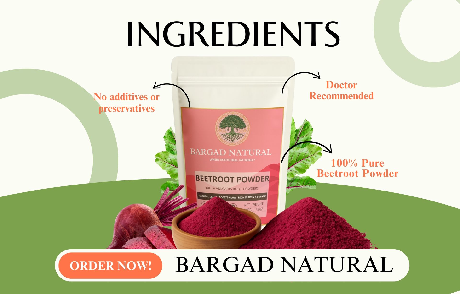 Organic Beetroot Powder 100G | Natural Antioxidants Beetroot Powder for Drinking, Post & Pre Workout | Beet Root Powder Boost Immunity & Stamina |Ultimate Skin & Health Remedy