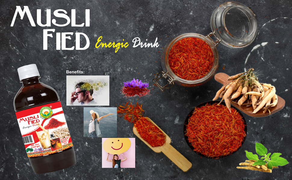 BASIC AYURVEDA Musli-Fied Energy Drink – 500ml | Herbal Blend for Vitality, Stamina & Overall Health