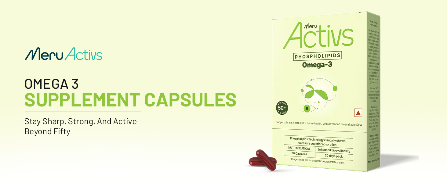 Algal Oil Omega 3 Capsules | Phospholipid Bound DHA 250mg, Algae Derived Not Fish Oil, with Vitamin E | Heart, Brain, Eye and Joint Support for Adults 50+ | 30 Capsules