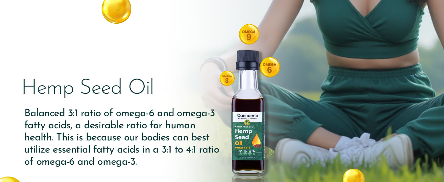 Hemp Seed Oil | Cold Pressed | Rich in Omega 3,6,9-100 ml | Plant Based | Rich in Magnesium, Potassium, Iron | EPA & DHA | For Heart, Brain, Eyes & Joints Health | Helps manage cholesterol