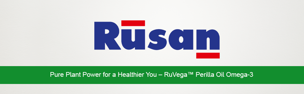 Rusan RuVega Plant-Based Omega 3 & 6 Softgel 60 Capsules | Herbal Perilla Oil with ALA | Fish-Free Softgel Nutraceutical for Adults | Vegan Supplements | Supports Heart, Brain, Joint & Skin Health