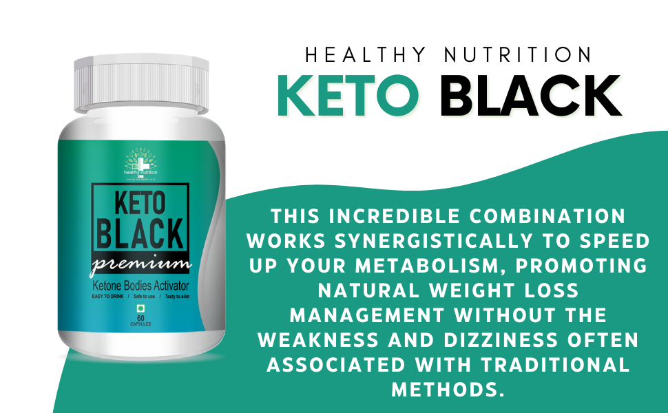 Healthy Nutrition - Just for the Health of it Keto Black, Ketone Bodies Activator, Supports Weight Management for Unisex with Garcinia Cambogia, Green Tea & Coffee Extract Veg 60 Capsules -Pack of 1