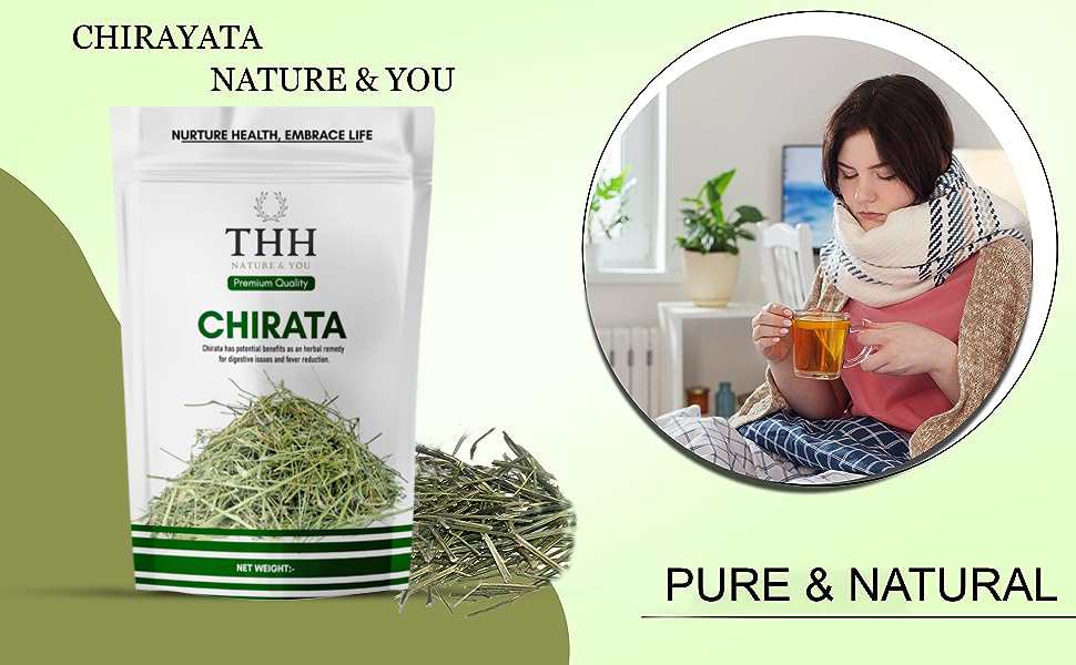 THH Kirayata Chirayata - 400gm | Natural and Organic Bitterstick Chirata | Pure Chiravata Herb | For Immunity Building and Stomach Problems | Bhunimba Herb Loose Leaves