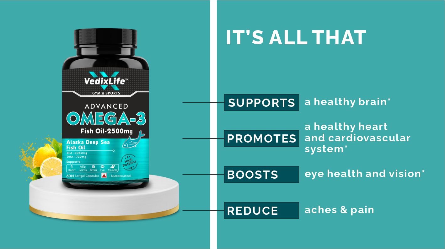 Deep Sea Omega 3 Fish Oil - Omega 3 Supplement Triple Strength 2500 Mg, 60 Softgel for Men and Women, Fish Oil softgels With No Fishy Burps (60 Softgel Capsules)