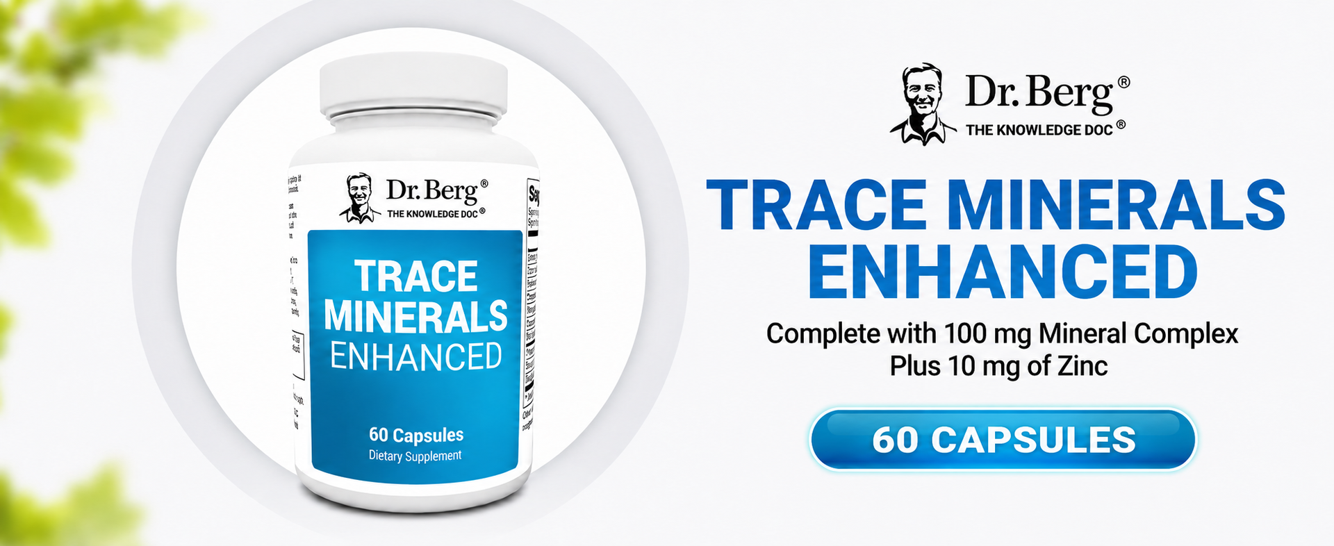 Dr. Berg Trace Minerals Enhanced | 100 mg Mineral Complex | 60 Capsules
