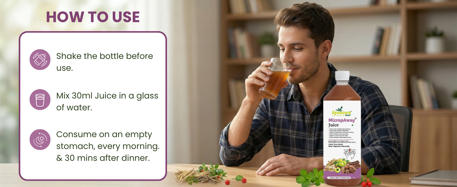 Ayumcure MizropAway Juice 1L with Ayurvedic Herbs for Daily Comfort, Relaxation & Wellness Support | Natural Herbal Drink | No Added Sugar | Suitable for Men & Women