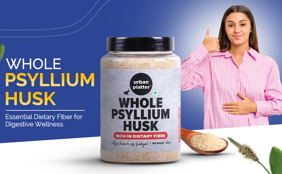 Urban Platter Isabgol, 300g (Whole Psyllium Husk, Rich in Dietary Fiber, Supports Digestive Health, Nature's Soluble Fiber)