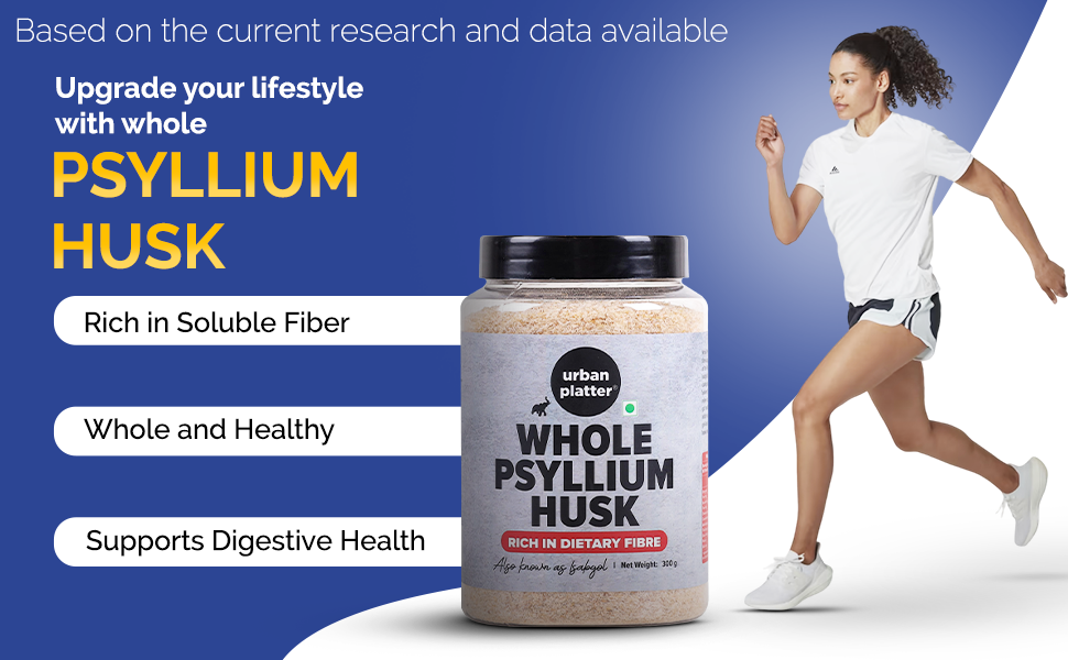 Urban Platter Isabgol, 300g (Whole Psyllium Husk, Rich in Dietary Fiber, Supports Digestive Health, Nature's Soluble Fiber)
