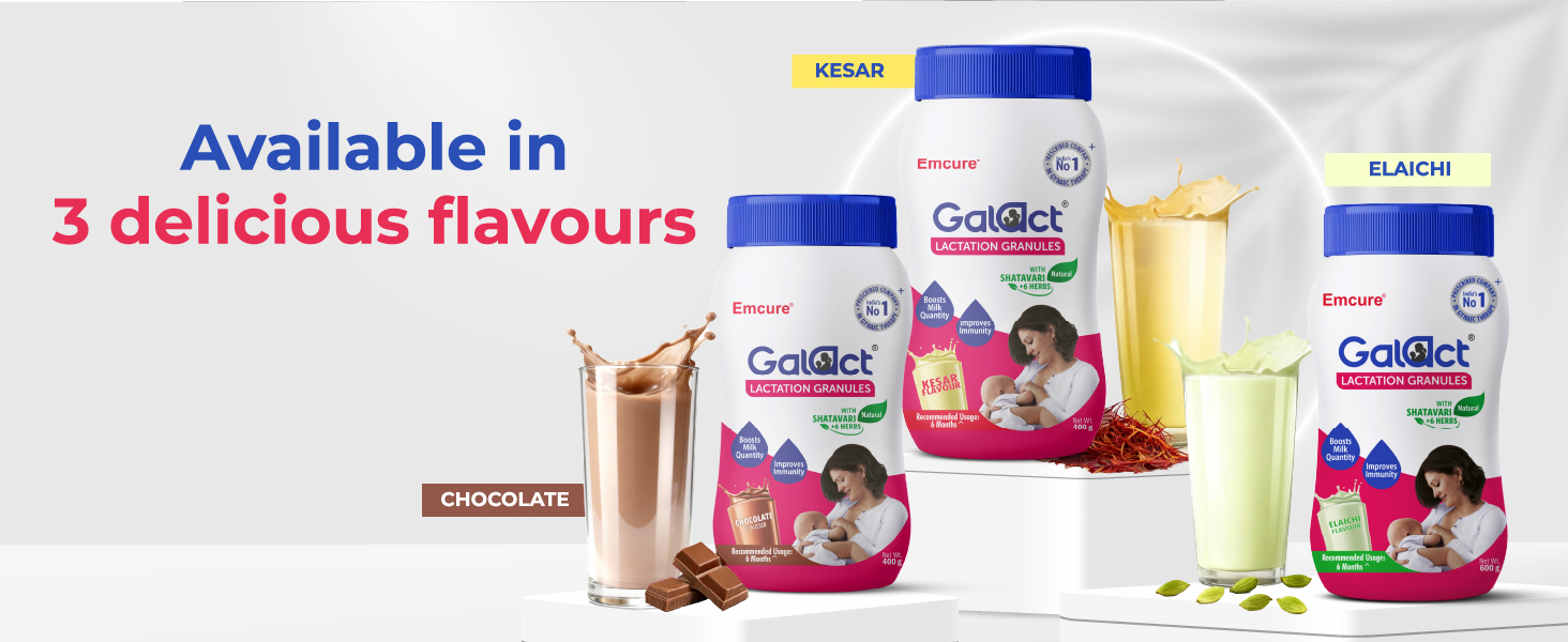 Galact Lactation Granules 400g | India's Only Brand with 100+ Patient Clinical Trial | Lactation Supplement for Breastfeeding | 4X Milk Boost | Shatavari & 6 Herbs | 20 Days Pack | Chocolate Flavour