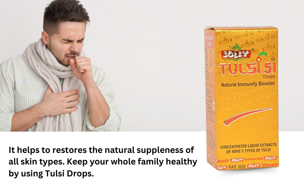 Jolly Tulsi 51 Drops Natural Immunity Booster (Light Gold)- 30 ml - Pack of 2