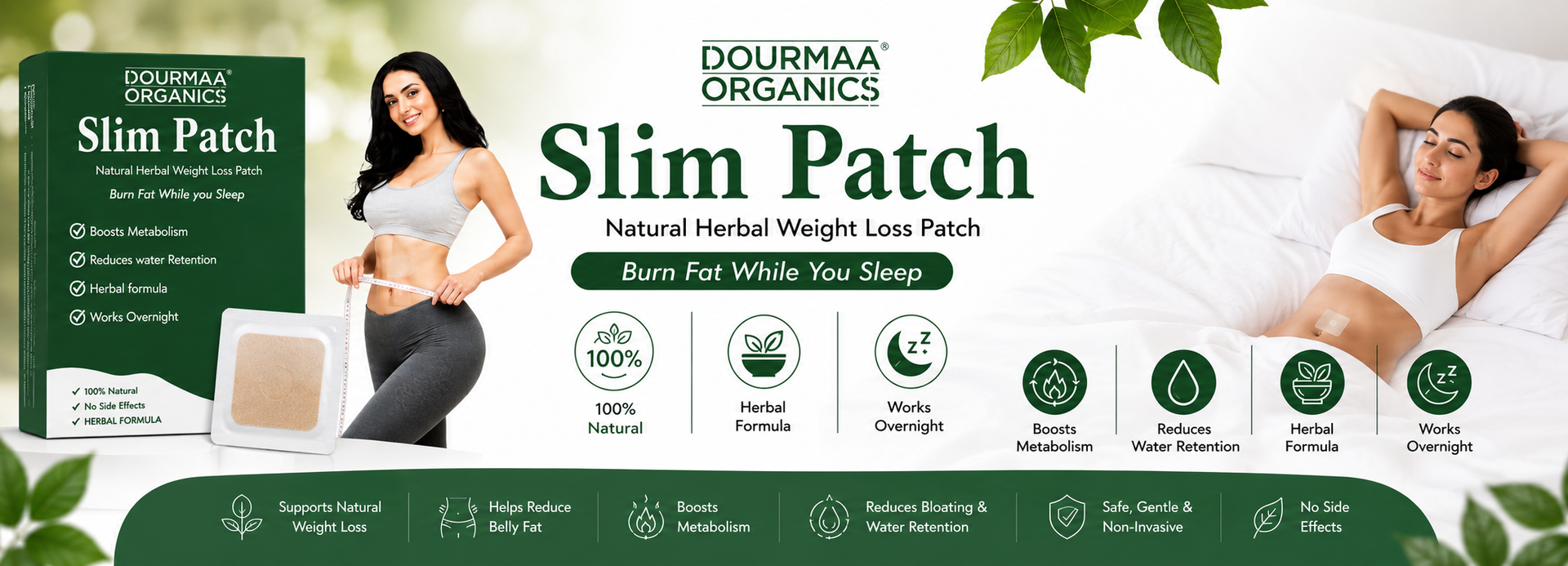 Herbal Slim Patchs for Weight Loss, Natural Fat Burner Slimming Patch for Women Belly Fat 10 Pcs