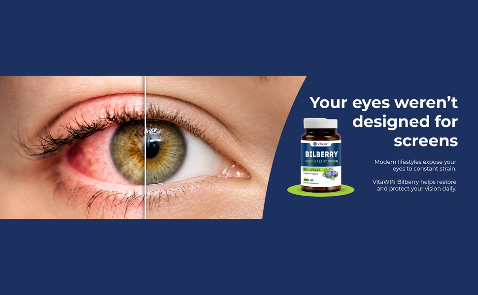 Bilberry Extract 500mg for Eye Health & Vision Support | Rich in Natural Antioxidants | Supports Healthy Eyes, Retinal Wellness & Daily Screen Exposure | 60 Veg Capsules