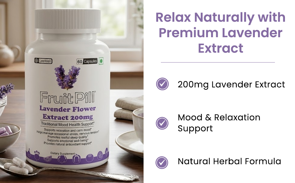 (LeeWell) Lavender Flower Extract 200mg Capsules, 60 Count