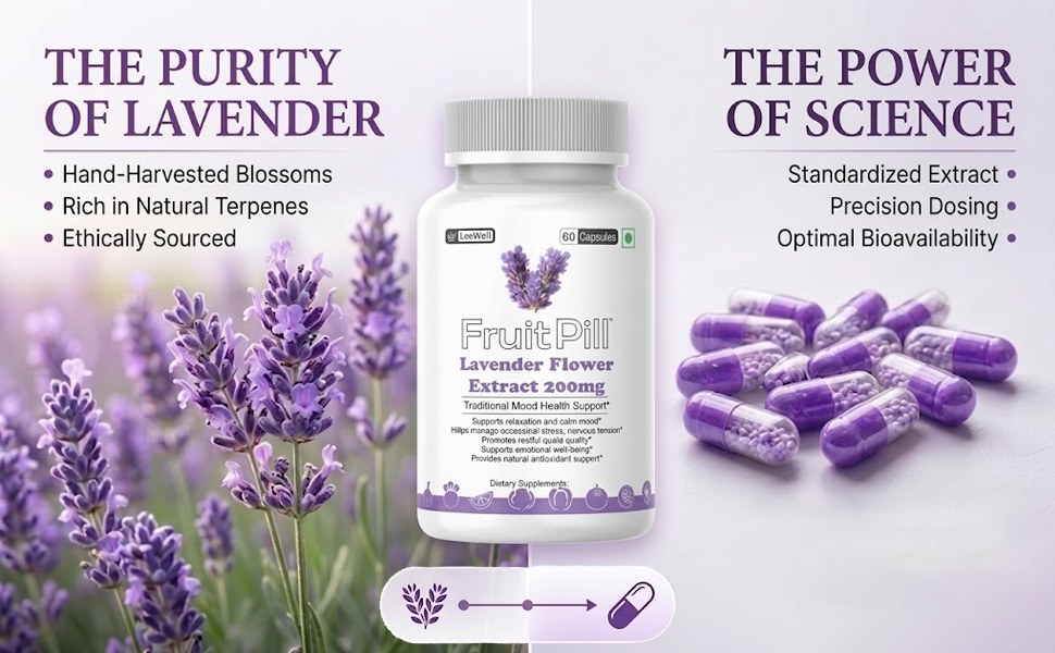 (LeeWell) Lavender Flower Extract 200mg Capsules, 60 Count